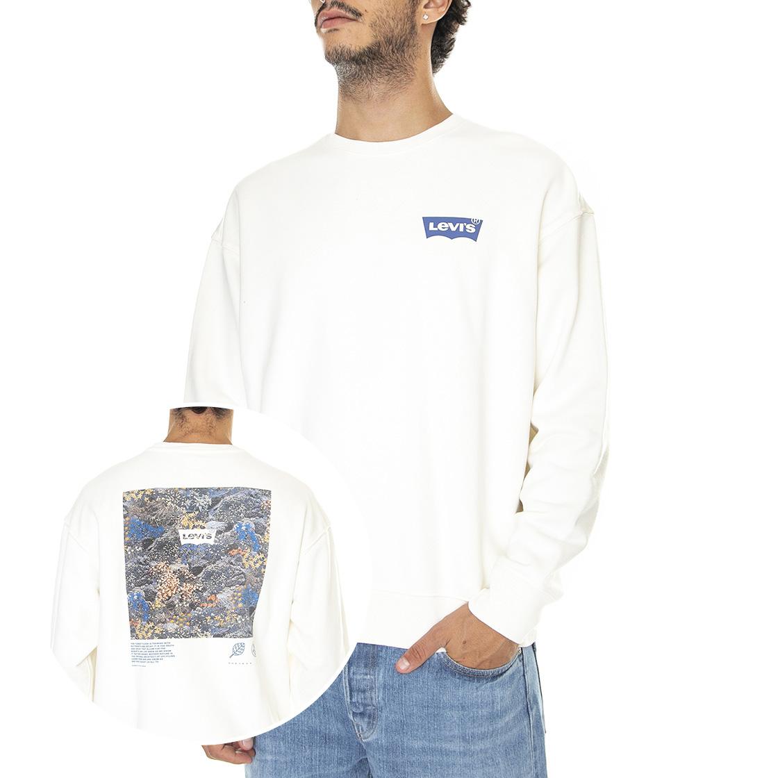 Relaxd Graphic Crew Bw Decay Sug - Felpa Girocollo Uomo Bianca 38712-0039  LEVIS 