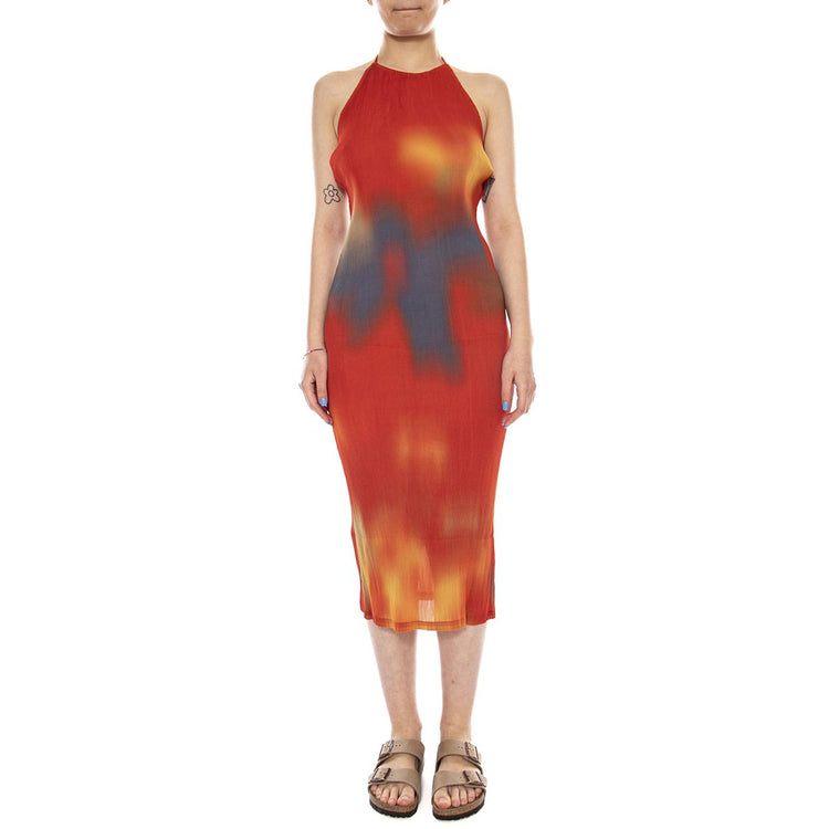 FLOWERS PLEATED MIRIAM DRESS - Abito Donna Lungo Multicolore WDR00329 MLT THINKING MU 