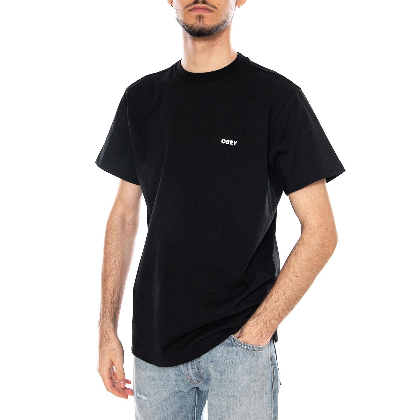 Established Works Bold Tee SS Black - Maglietta Girocollo Uomo Nera 131080365 BLK OBEY 