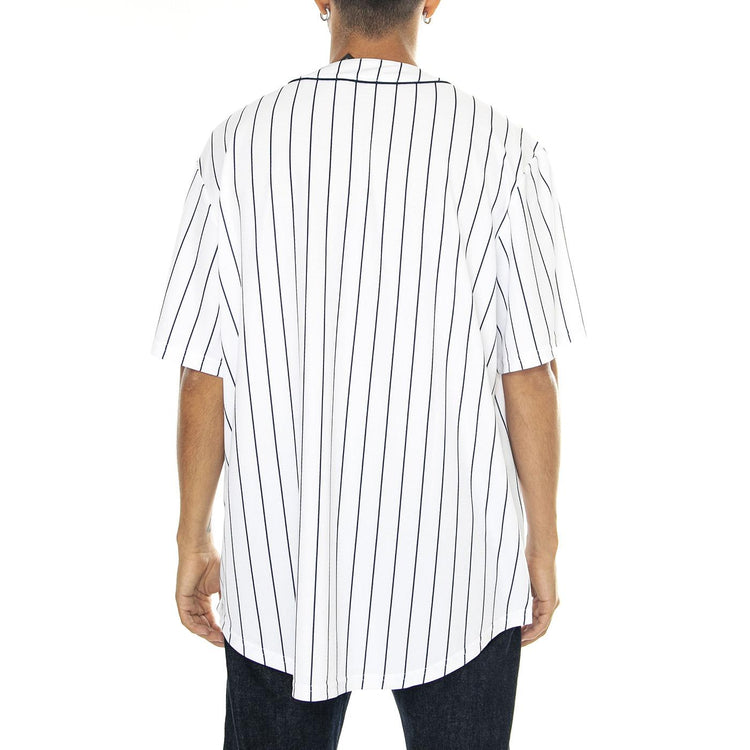New York Yenkees MLB Core Foundation Top White / Navy - Camicia Maniche Corte Uomo Bianca / Blu 007N-071R-NK-0IY  GENUINE 