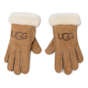 Logo Sheepskin Gloves - Chestnut - Guanti Marroni UGA18691-CHE  UGG 