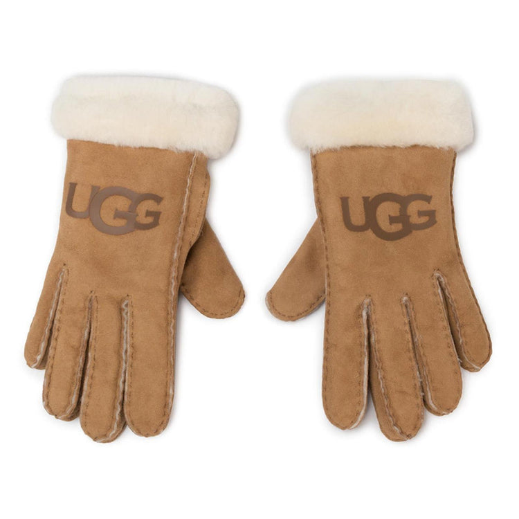 Logo Sheepskin Gloves - Chestnut - Guanti Marroni UGA18691-CHE  UGG 
