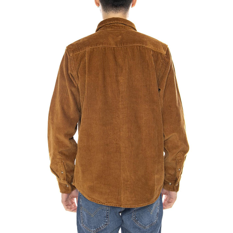 Miles Woven LS Shirt -- Camicia a Maniche Lunghe Uomo Catechu Wood 181200372 CTU OBEY 