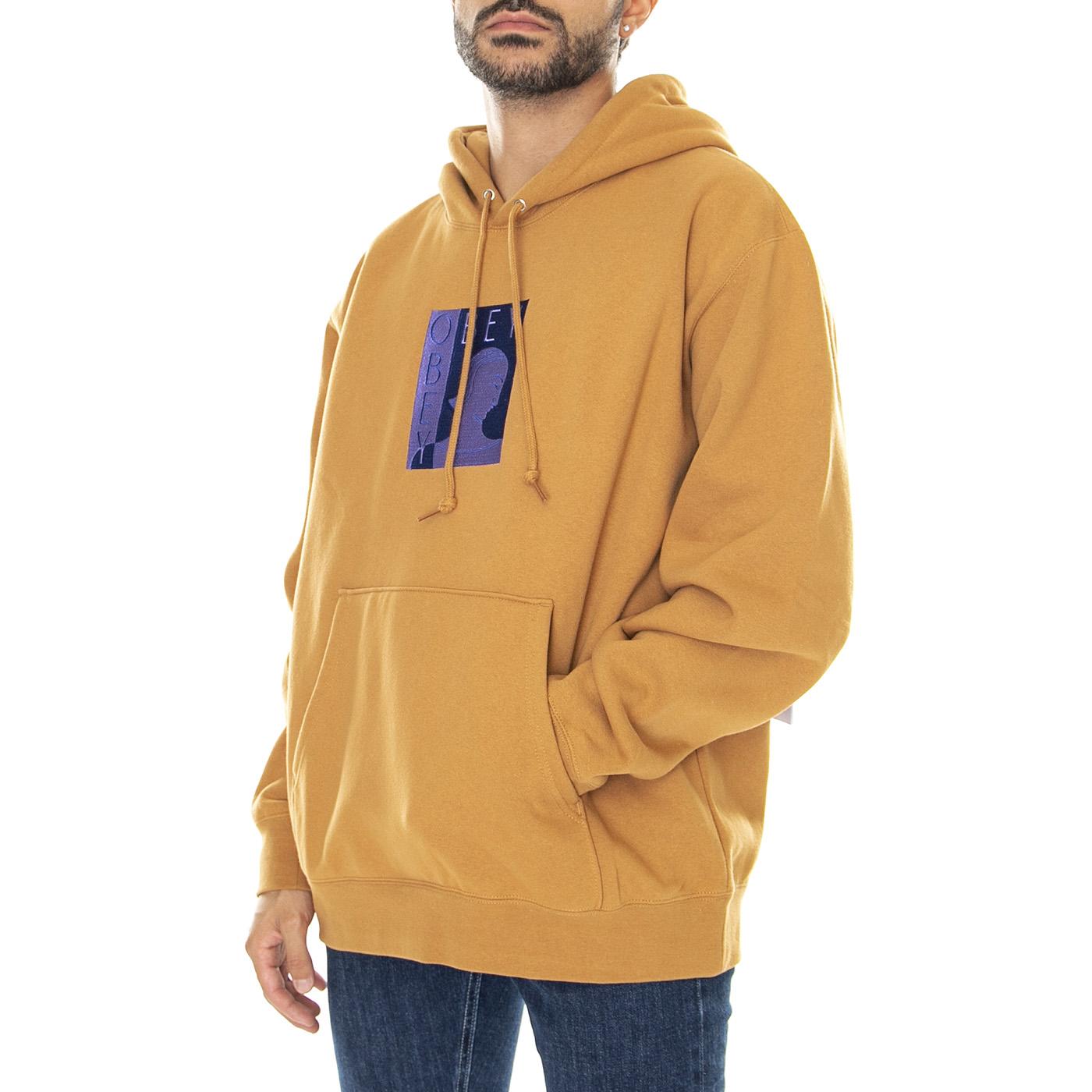 Obey Rio Hood Fleece Brown Sugar - Felpa con Cappuccio Uomo Marrone 112470176-BRS  OBEY 