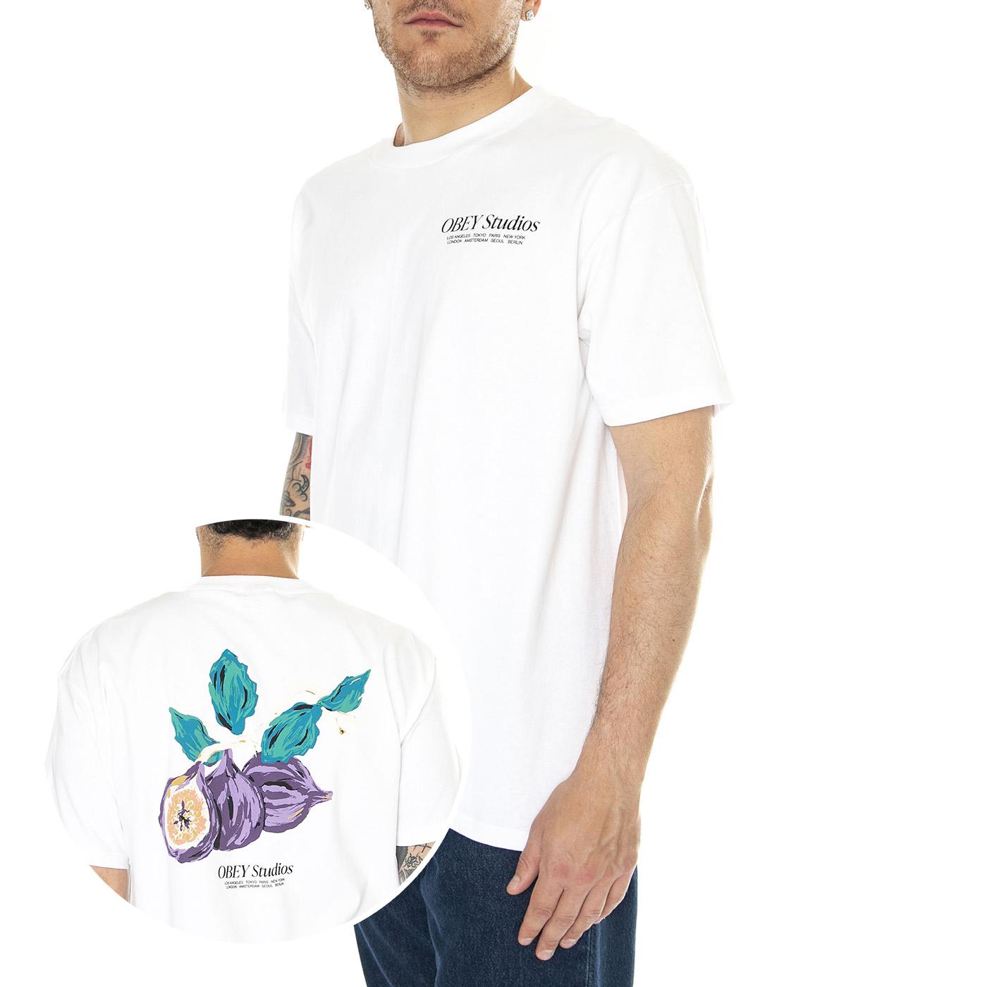 Obey Studios Classic Tee White - Maglietta Girocollo Uomo Bianca 165263772-WHT  OBEY 