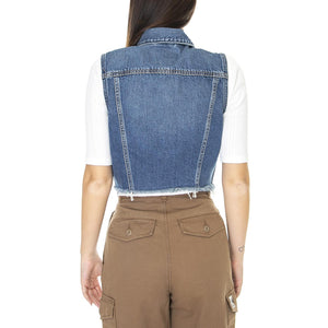 XS Vest-Indigo Worn In - Giacca Denim Jeans Smanicata Donna Blu A4855-0000  LEVIS 