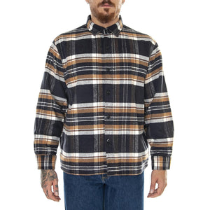 Sebastian Shirt LS Navy / Brown - Camicia Uomo Multicolore I032582.1WO.67.  EDWIN 