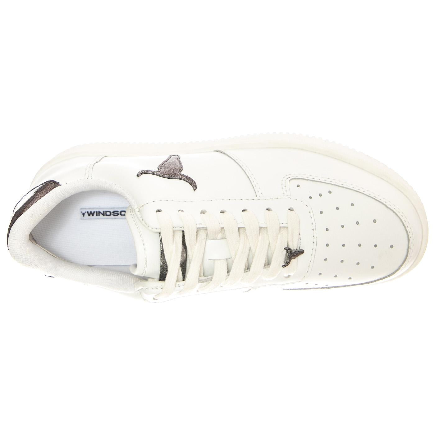 W' Rich White Shoes - Scarpe Stringate Profilo Basso Donna Bianche WHTGUNGLTP  WINDSOR SMITH 