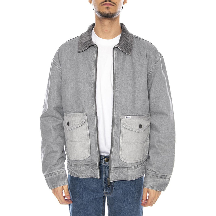 91U Utility Jacket Geminy Grey - Giacca Denim Jeans Uomo Grigia 112370527  LEE 