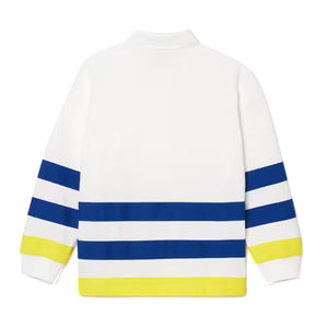 Maglietta M/L IUA White Polo Shirt - Polo Maniche Lunghe Bambini Bianca DJ7727-IUA  LACOSTE 