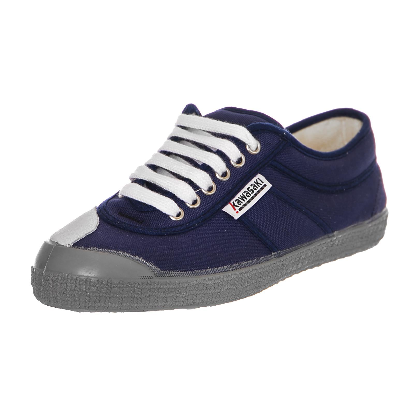 Basic Canvas Shoes - Blue / Grey - Scarpe Stringate Profilo Basso Uomo / Donna Blu 75891_4  KAWASAKI 
