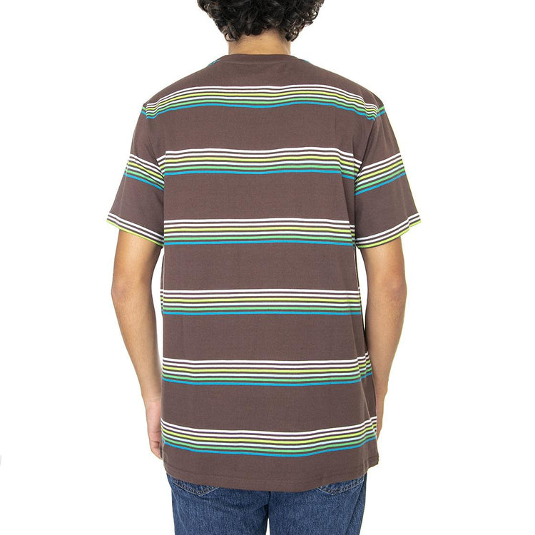 Bolinas Stripes - Maglietta Girocollo Uomo Marrone / Multi KN00367-BROWN  HUF 