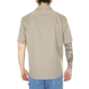 SS Chetopa Shirt Mushroom Gray - Camicia Maniche Corte Uomo Grigia L68POMA2  LEE 