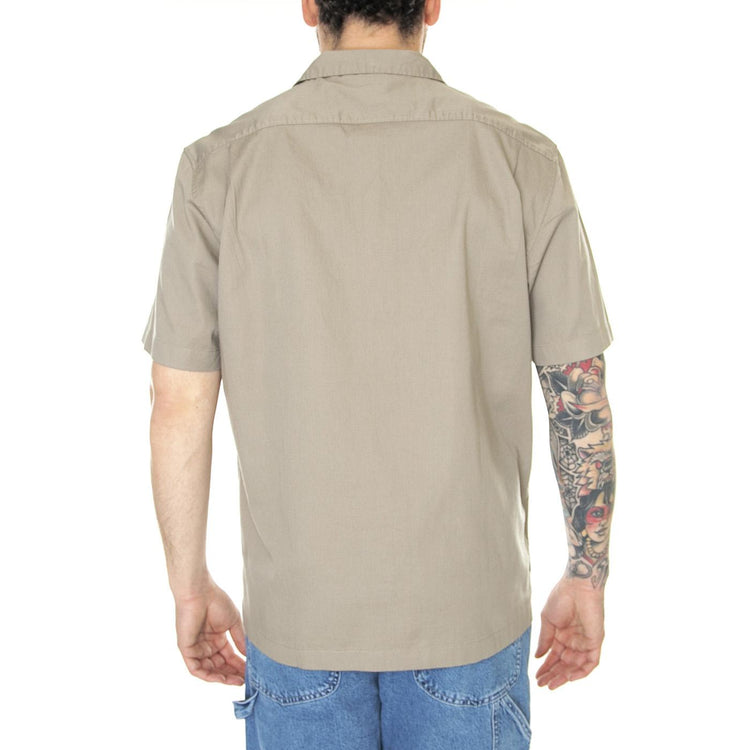 SS Chetopa Shirt Mushroom Gray - Camicia Maniche Corte Uomo Grigia L68POMA2  LEE 