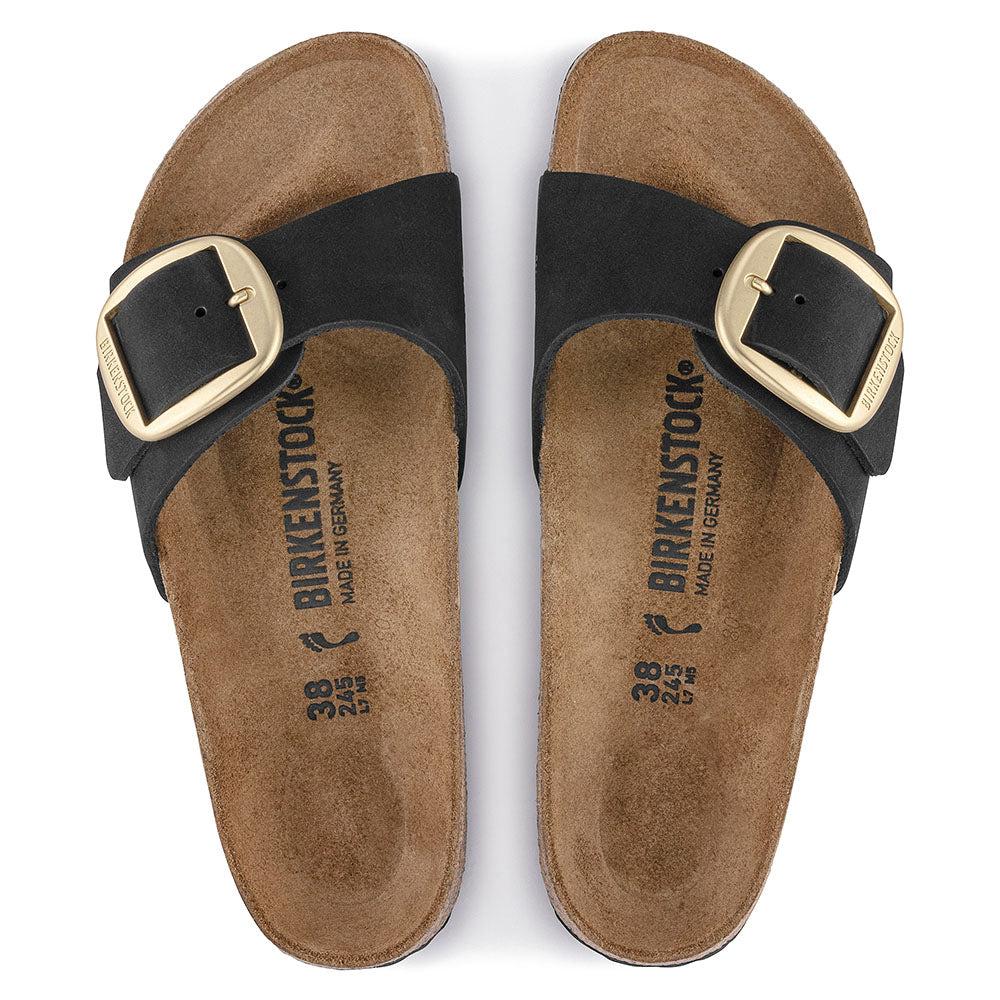 MADRID BIG BUCKLE BLACK NUBUCK LEATHER - Sandali Donna Neri 1023373 . BIRKENSTOCK 