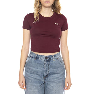 WARDROBE ESS Baby Tee -- Maglietta Donna Bordeaux 629745-96 . PUMA 