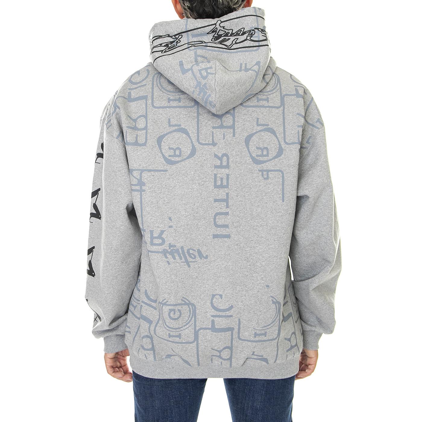 Inner Iuter Melange Hoodie Light Grey - Felpa con Cappuccio Uomo Grigia 22WISH86-LIGHT GREY  IUTER 