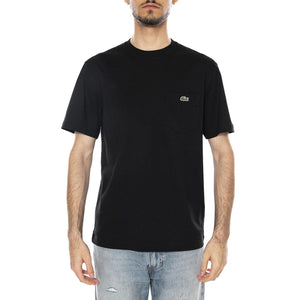 T-SHIRT BLACK - Maglietta Girocollo Uomo Nera TH2827 031 LACOSTE 