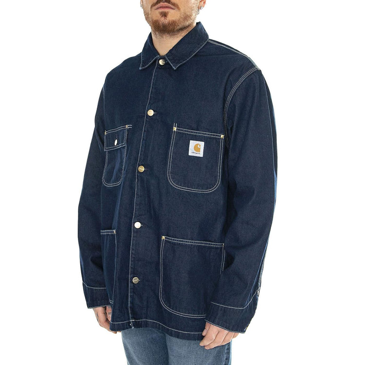OG Chore Coat Blue /one wash - Giacca Denim Jeans Uomo Blu I031896.012Y  CARHARTT WIP 